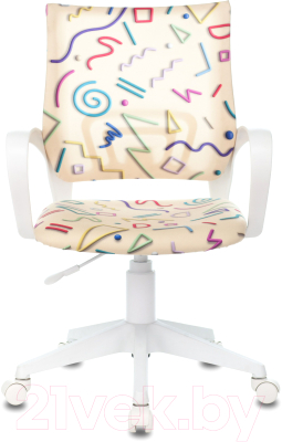 Кресло детское Бюрократ Burokids 1W / 1920820 (песочный Sticks 02/пластик белый)