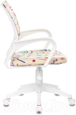 Кресло детское Бюрократ Burokids 1W / 1920820 (песочный Sticks 02/пластик белый)
