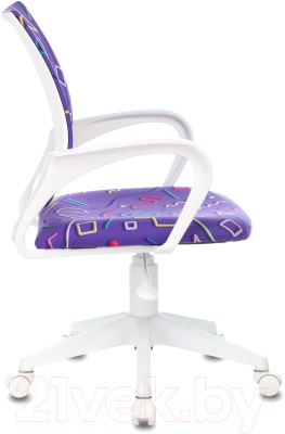 Кресло детское Бюрократ Burokids 1W / 1920838 (фиолетовый Sticks 08/пластик белый)