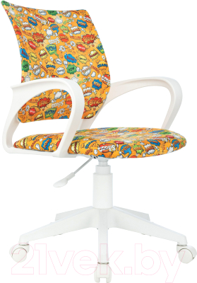 Кресло детское Бюрократ Burokids 1W / 1920842 (оранжевый бэнг/пластик белый) - фото