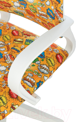 Кресло детское Бюрократ Burokids 1W / 1920842 (оранжевый бэнг/пластик белый)