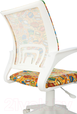 Кресло детское Бюрократ Burokids 1W / 1920842 (оранжевый бэнг/пластик белый)