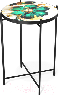 Журнальный столик Sheffilton SHT-CT8-3 (малахитово-зеленый/черный муар)