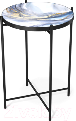 Журнальный столик Sheffilton SHT-CT8-3 (млечный путь/черный муар)