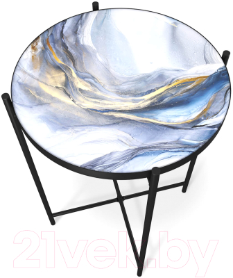 Журнальный столик Sheffilton SHT-CT8-3 (млечный путь/черный муар)