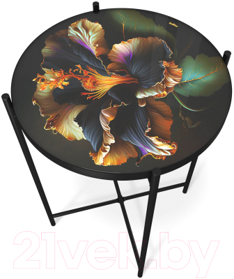 Журнальный столик Sheffilton SHT-CT8-3 (ночной цветок/черный муар)