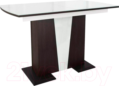 Обеденный стол Stolline Фрегат (венге/стекло белое) - фото