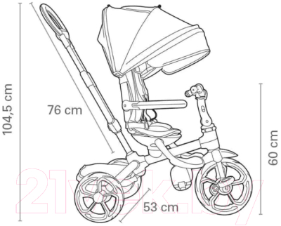 Трехколесный велосипед с ручкой QPlay Prime / Prime1B