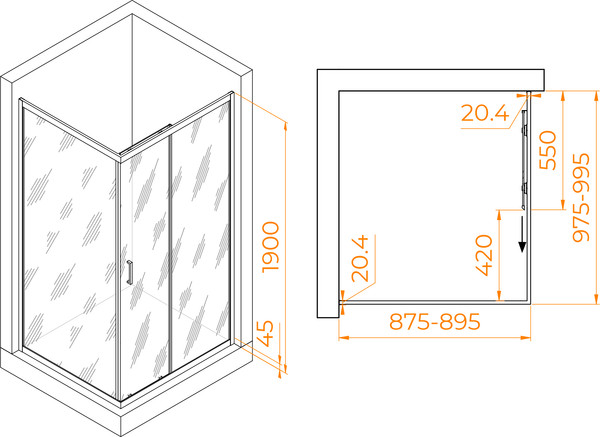 Душевой уголок RGW PA-245 / 410824590-11