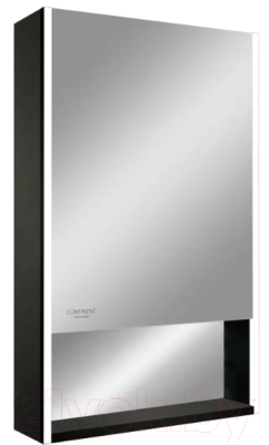 Шкаф с зеркалом для ванной Континент Filit Led 50x80 (правый, черный) - фото