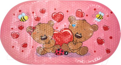 Коврик на присосках Вилина Bubbles Kids. Мишка с сердечками 7128 - фото