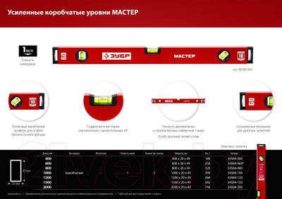 Уровень строительный Зубр Мастер 34584-060_z01