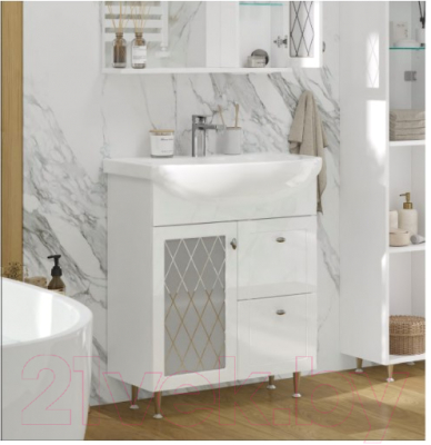 Тумба с умывальником Volna Milena 70.1D.2Y Балтика 70 (напольная)