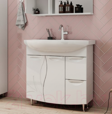 Тумба с умывальником Volna Adel 2D.2Y Балтика 80 (напольная)