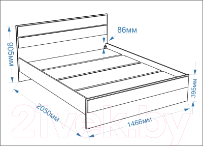 Полуторная кровать Евва Венеция ВН-1400