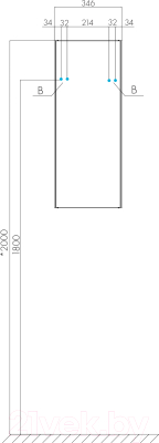 Шкаф-полупенал для ванной Акватон Асти