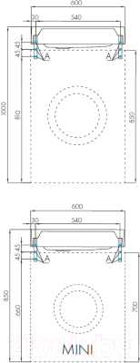 Умывальник Акватон Рейн 60