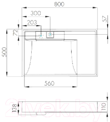 Умывальник Акватон Рейн 80