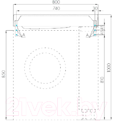 Умывальник Акватон Рейн 80