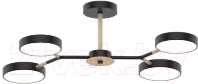 Потолочный светильник Mirastyle Диод MH-3200/4 BK+WOOD - фото