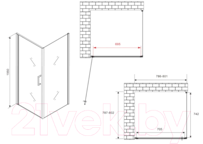 Душевой уголок Abber Sonnenstrand AG04080-S80