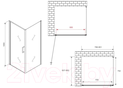 Душевой уголок Abber Sonnenstrand AG04080-S85