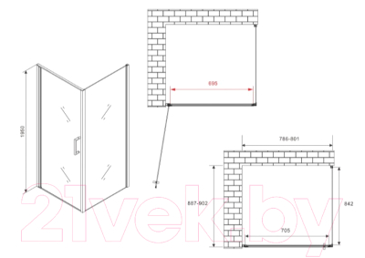 Душевой уголок Abber Sonnenstrand AG04080-S90