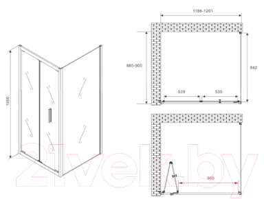 Душевой уголок Abber Sonnenstrand AG07120B-S90B