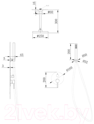Душевая система со смесителем Abber Emotion AF8821