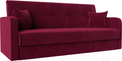 Диван Лига Диванов Надежда / 111083 (микровельвет бордовый) - фото