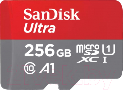 Карта памяти SanDisk Ultra MicroSDXC 256GB + адаптер (SDSQUAC-256G-GN6MA) - фото