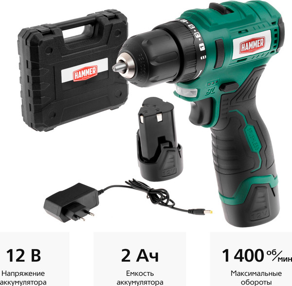 Аккумуляторная дрель-шуруповерт Hammer ACD12BL