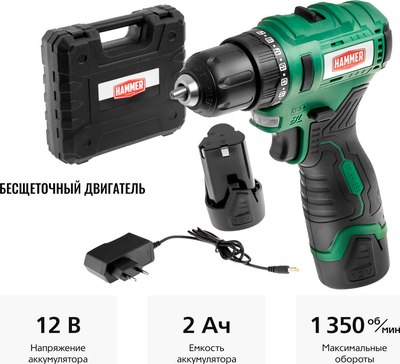 Аккумуляторная дрель-шуруповерт Hammer ACD12BLC