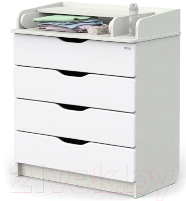 Комод пеленальный Атон Сириус-2 Wood 804 ПВХ (белый аляска)