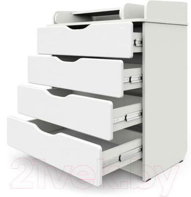 Комод пеленальный Атон Сириус-2 Wood 804 ПВХ (белый аляска)