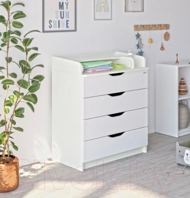 Комод пеленальный Атон Сириус-2 Wood 804 ПВХ (белый аляска)