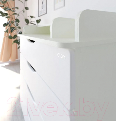 Комод пеленальный Атон Сириус-2 Wood 804 ПВХ (белый аляска)