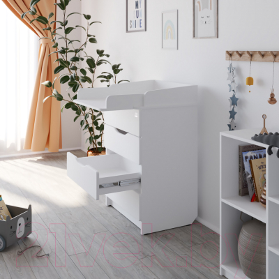 Комод пеленальный Атон Сириус Wood 604 ПВХ (белый аляска)