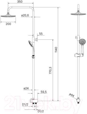 Душевая система Milardo 3703F24M76