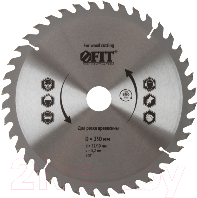 Пильный диск FIT Для циркулярных пил по дереву / 37758 - фото
