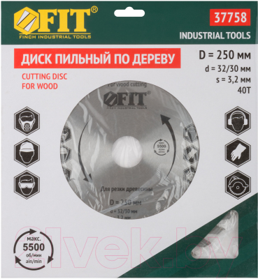 Пильный диск FIT Для циркулярных пил по дереву / 37758