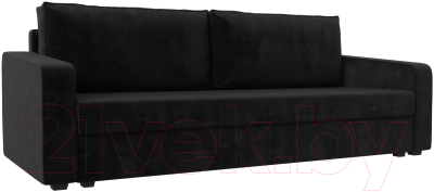 Диван Лига Диванов Лига-009 / 118047 (велюр черный) - фото