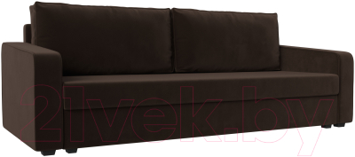 Диван Лига Диванов Лига-009 / 118053 (микровельвет коричневый) - фото