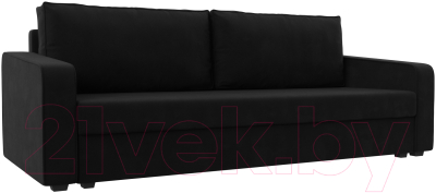 Диван Лига Диванов Лига-009 / 118056 (микровельвет черный) - фото
