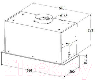 Вытяжка скрытая ZORG Neve 1200 60 S-GC