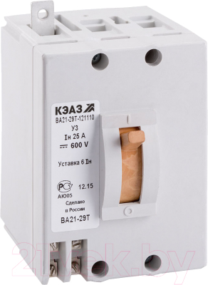 Выключатель автоматический КЭАЗ ВА21-29Т-121110-20А-6Iн-600DC-У3 / 101124 - фото