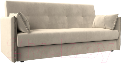 Диван Лига Диванов Лига-018 / 117851 (микровельвет бежевый) - фото