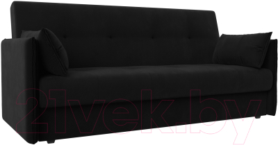 Диван Лига Диванов Лига-018 / 117868 (микровельвет черный) - фото