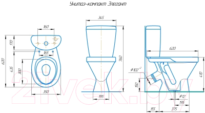 Унитаз напольный Rosa Элегант Кракелюр
