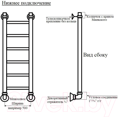 Полотенцесушитель водяной Маргроид Вид 4 80x40 (полимерное покрытие)